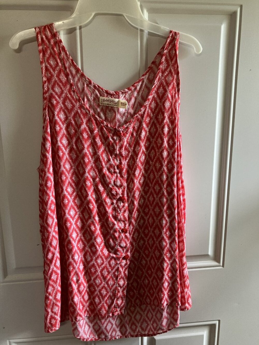 Faded Glory Women's Red and White Blouse